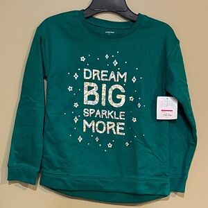 Green Sweatshirt with Sparkle Design